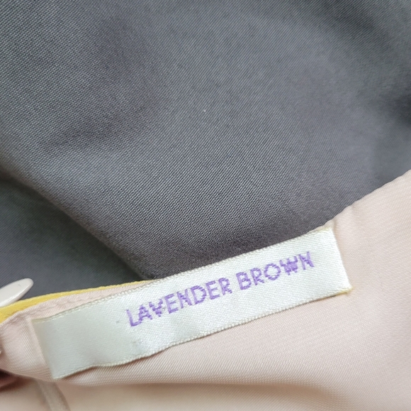 Lavander brown yellow silk dress - Picture 2 of 7
